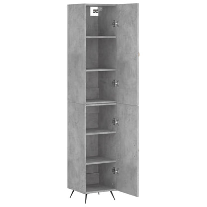 Buffet haut béton gris 34,5x34x180 cm en bois