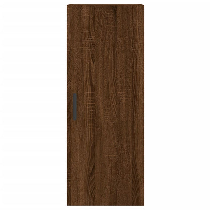 Buffet haut aspect chêne marron 34,5x34x180 cm matériau bois