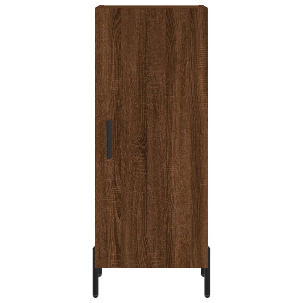 Buffet haut aspect chêne marron 34,5x34x180 cm matériau bois