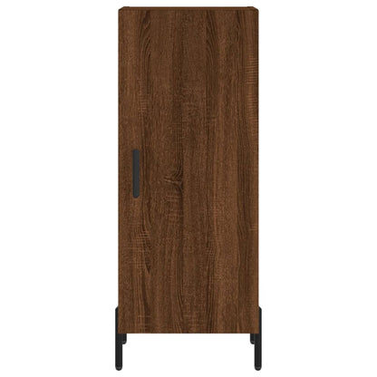 Buffet haut aspect chêne marron 34,5x34x180 cm matériau bois