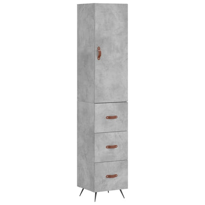 Buffet haut béton gris 34,5x34x180 cm en bois