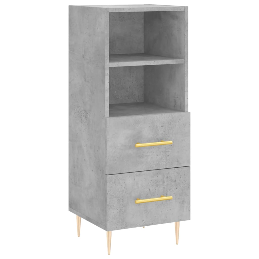 Buffet haut béton gris 34,5x34x180 cm en bois