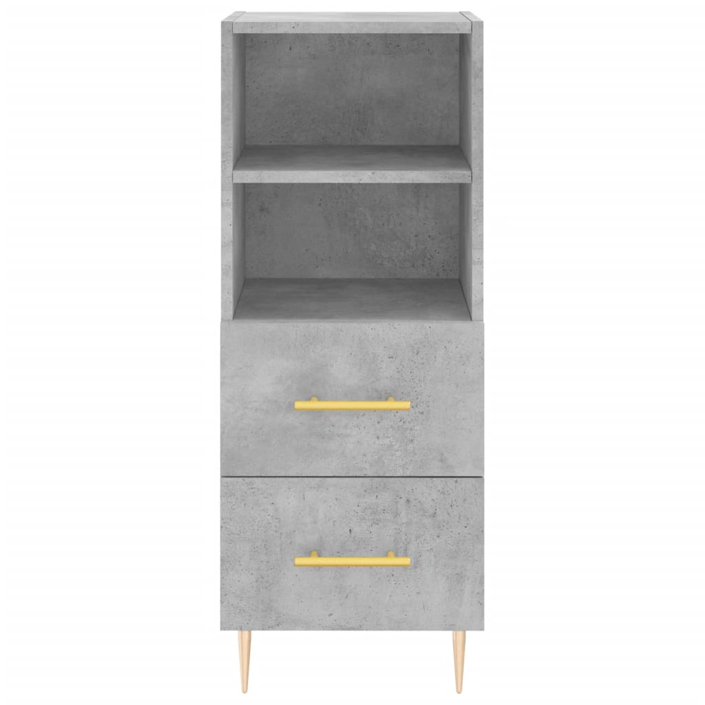 Buffet haut béton gris 34,5x34x180 cm en bois