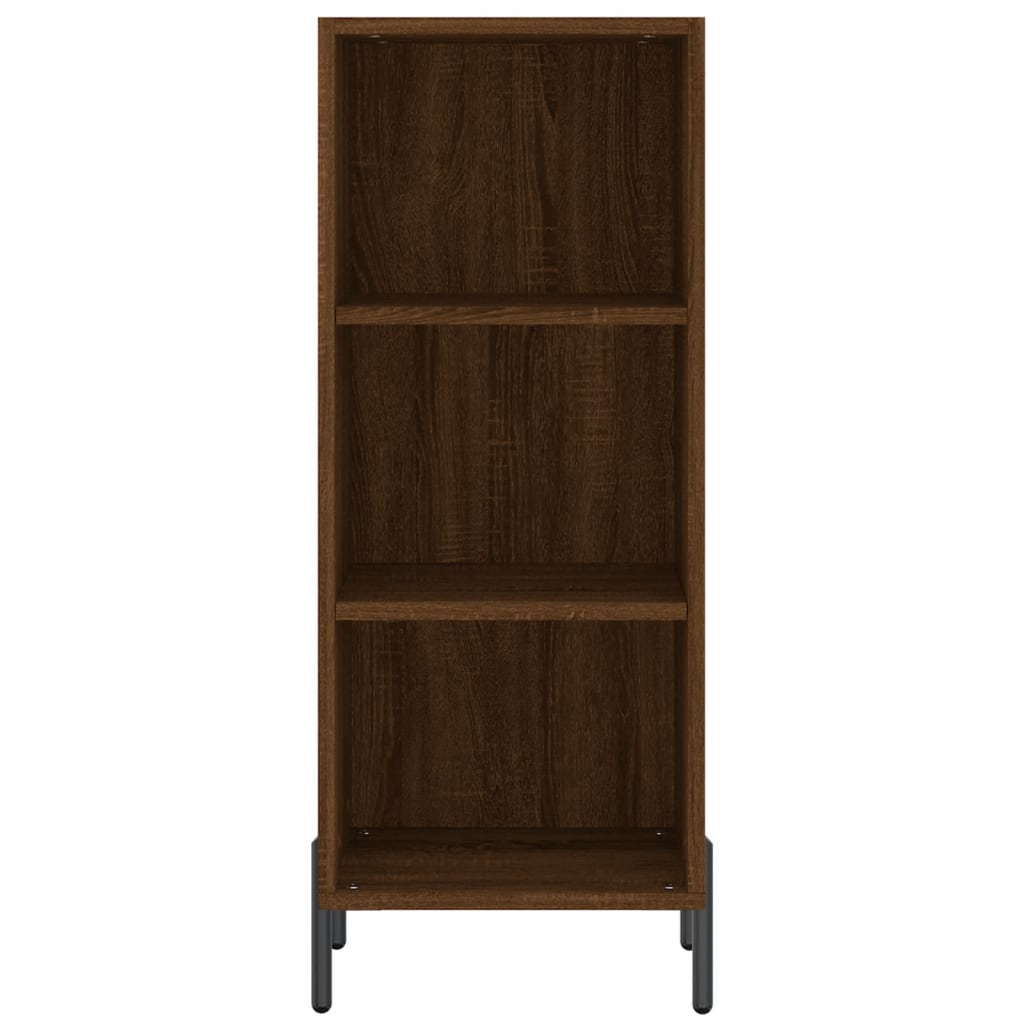 Buffet haut aspect chêne marron 34,5x34x180 cm matériau bois