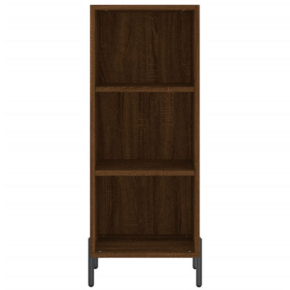 Buffet haut aspect chêne marron 34,5x34x180 cm matériau bois