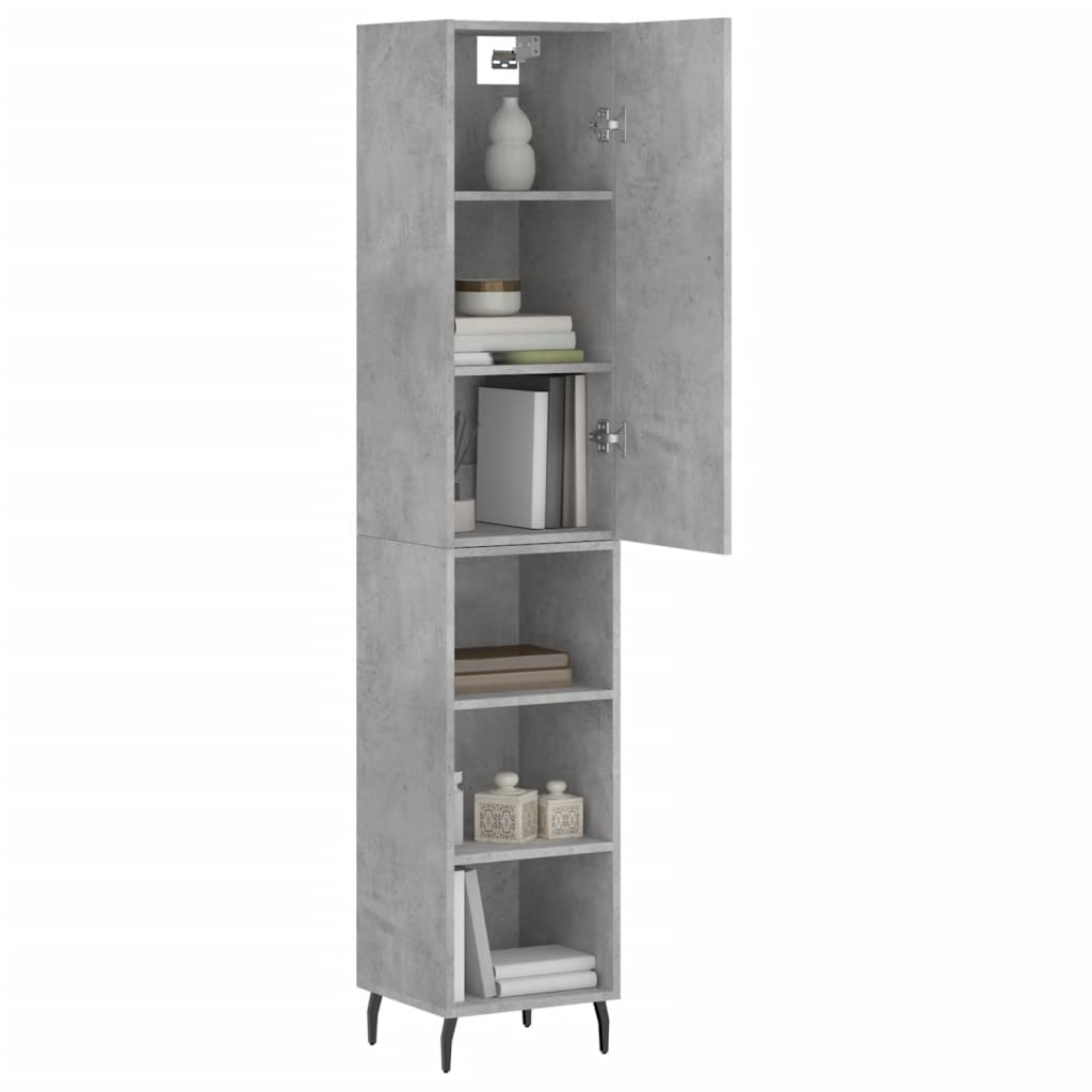 Buffet haut béton gris 34,5x34x180 cm en bois