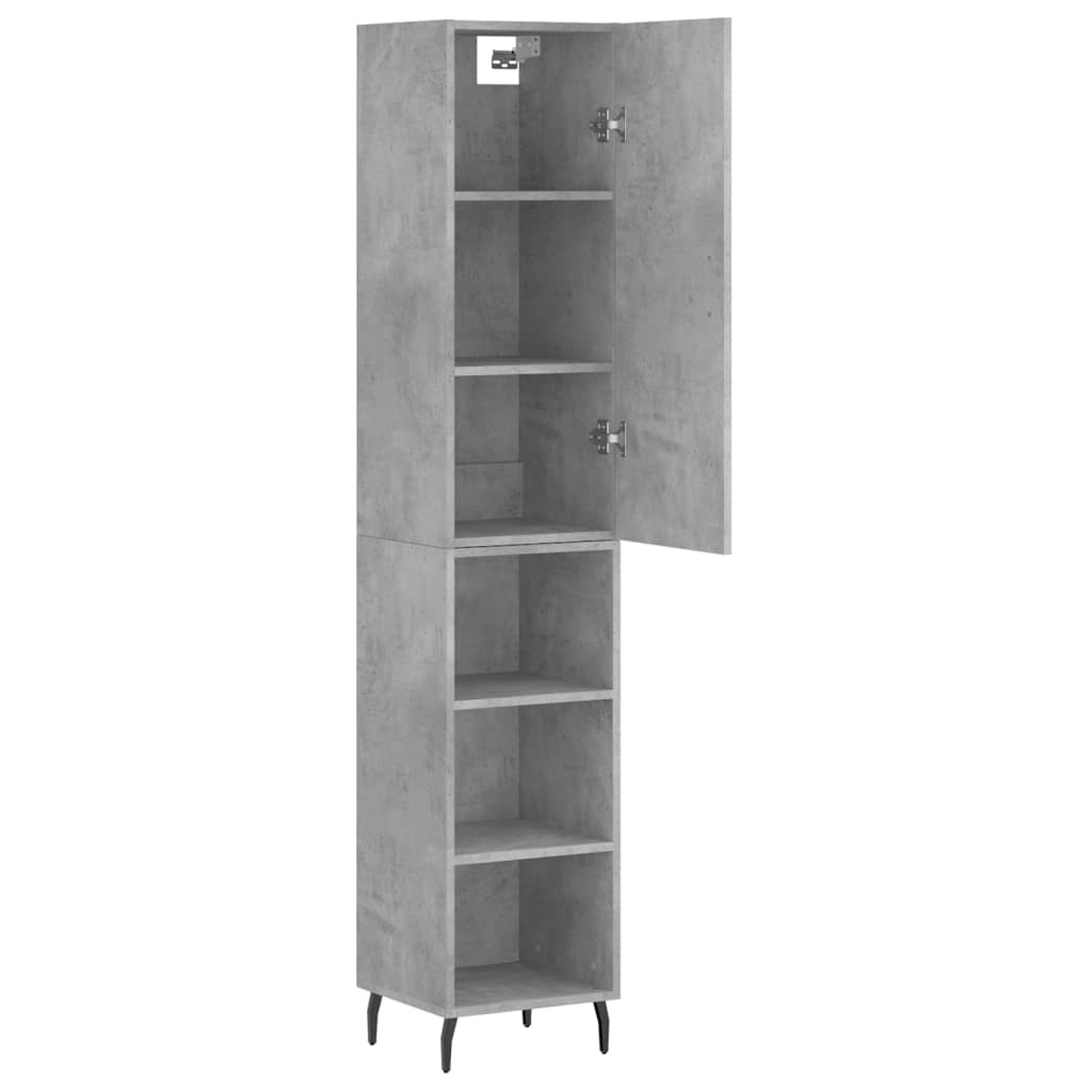 Buffet haut béton gris 34,5x34x180 cm en bois