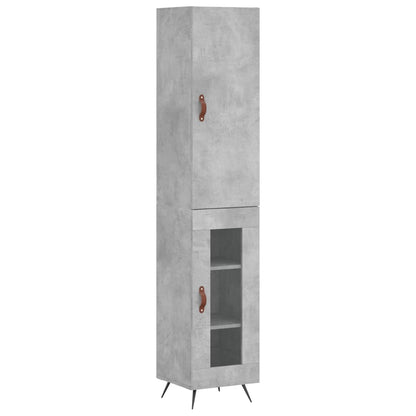 Buffet haut béton gris 34,5x34x180 cm en bois