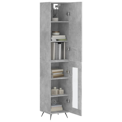 Buffet haut béton gris 34,5x34x180 cm en bois