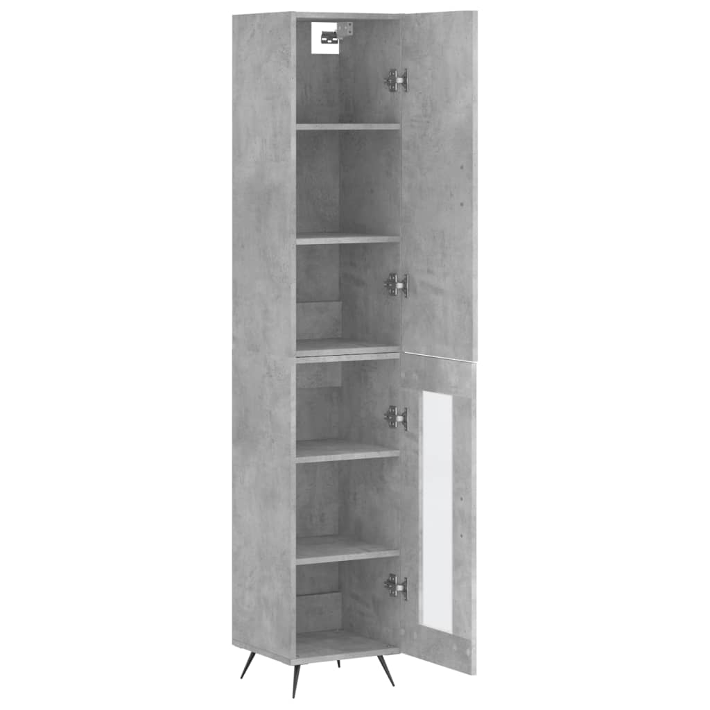 Buffet haut béton gris 34,5x34x180 cm en bois