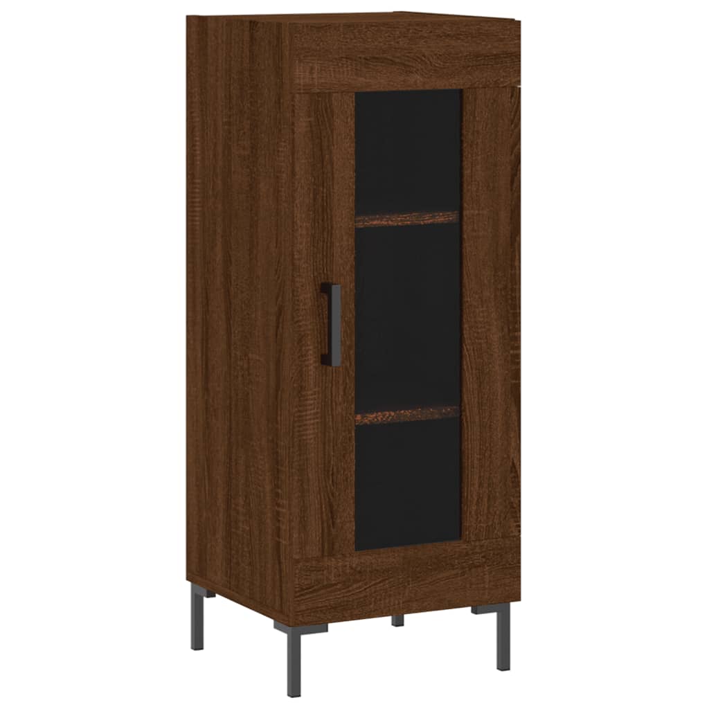 Buffet haut aspect chêne marron 34,5x34x180 cm matériau bois