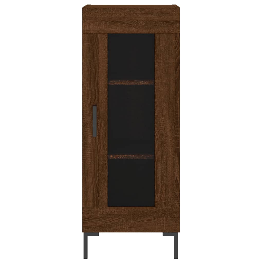 Buffet haut aspect chêne marron 34,5x34x180 cm matériau bois