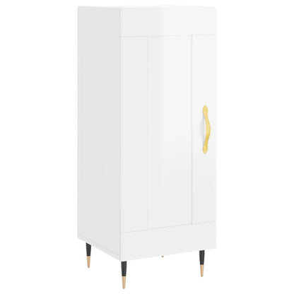 Buffet haut blanc brillant 34,5x34x180 cm en bois