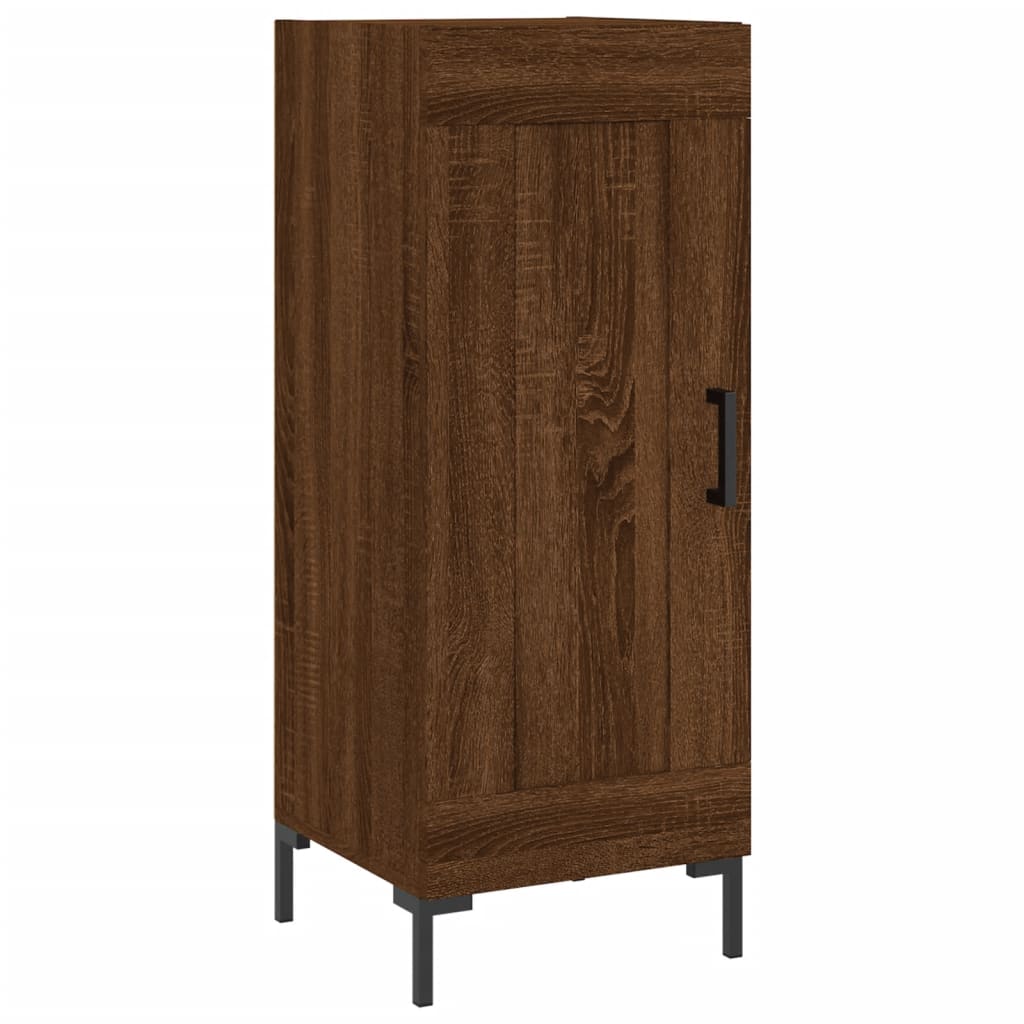 Buffet haut aspect chêne marron 34,5x34x180 cm matériau bois