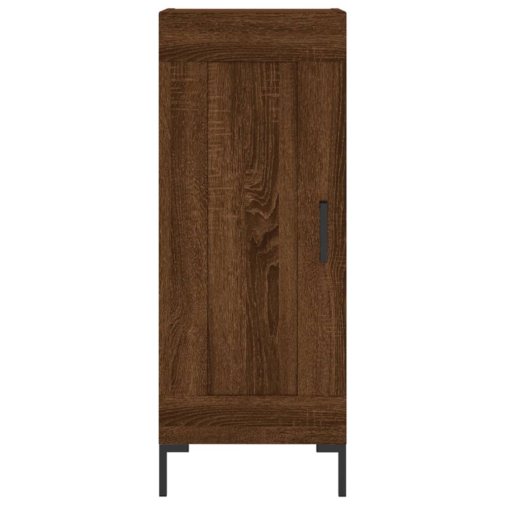 Buffet haut aspect chêne marron 34,5x34x180 cm matériau bois