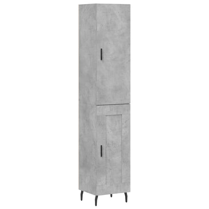 Buffet haut béton gris 34,5x34x180 cm en bois