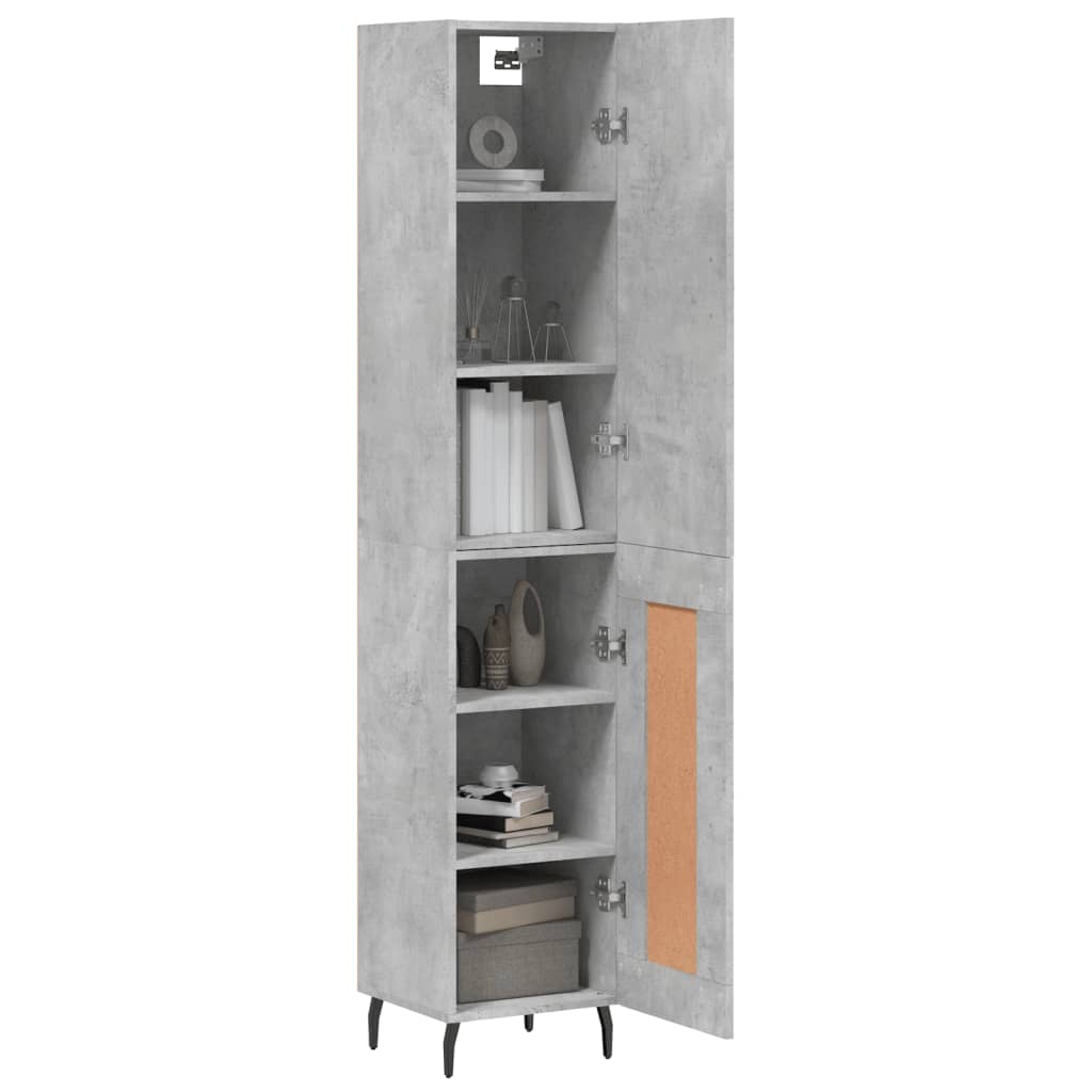 Buffet haut béton gris 34,5x34x180 cm en bois