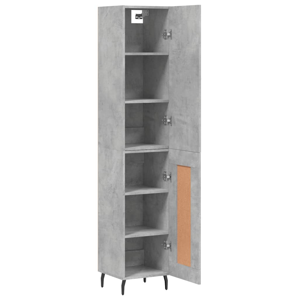 Buffet haut béton gris 34,5x34x180 cm en bois