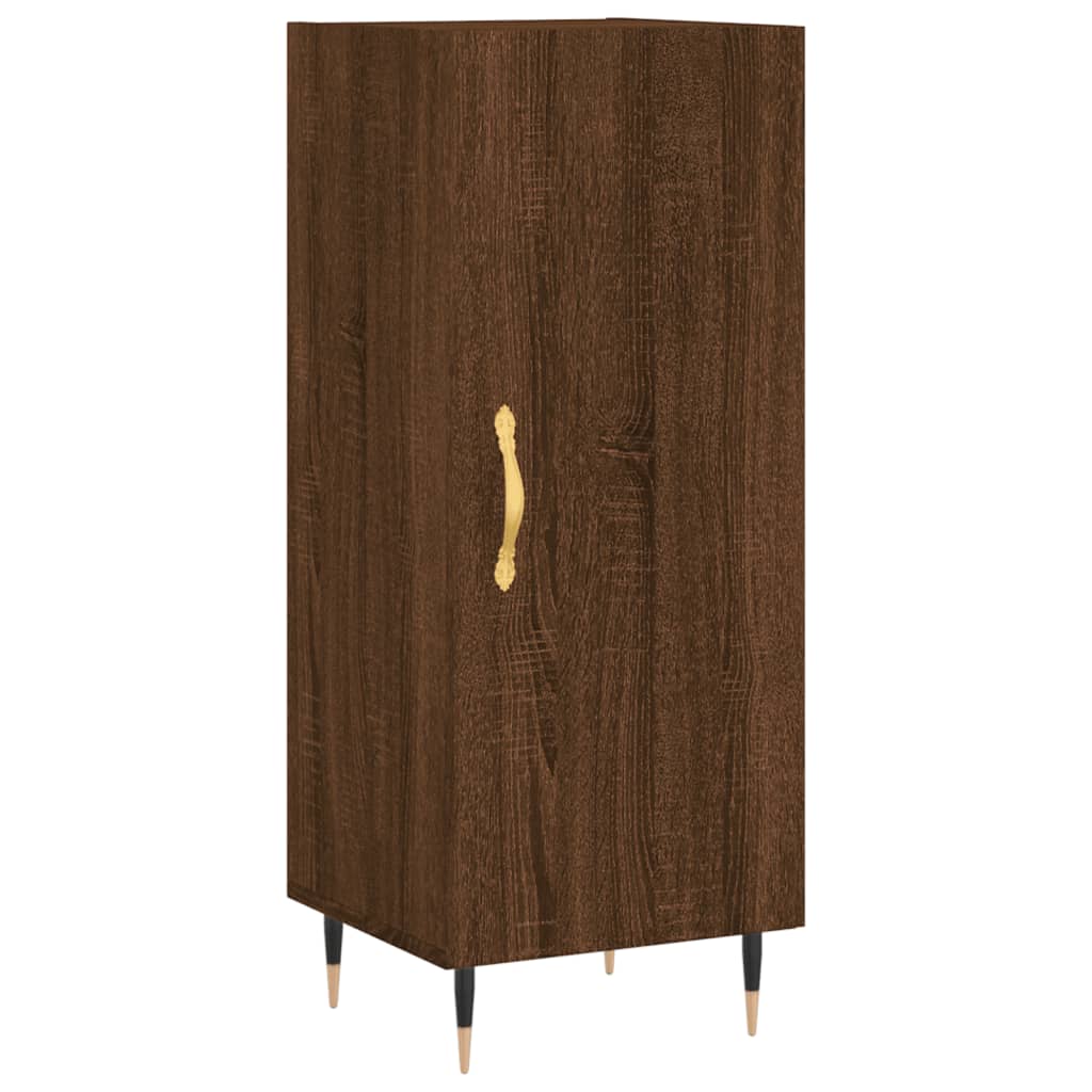 Buffet haut aspect chêne marron 34,5x34x180 cm matériau bois