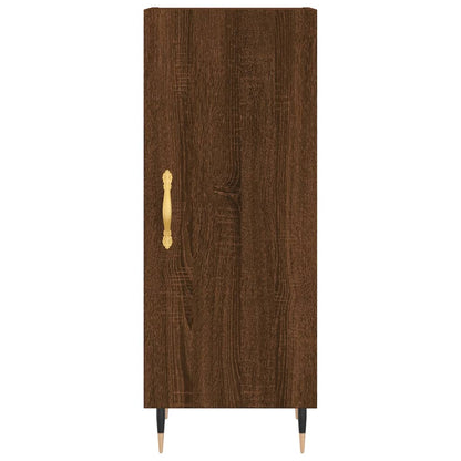 Buffet haut aspect chêne marron 34,5x34x180 cm matériau bois