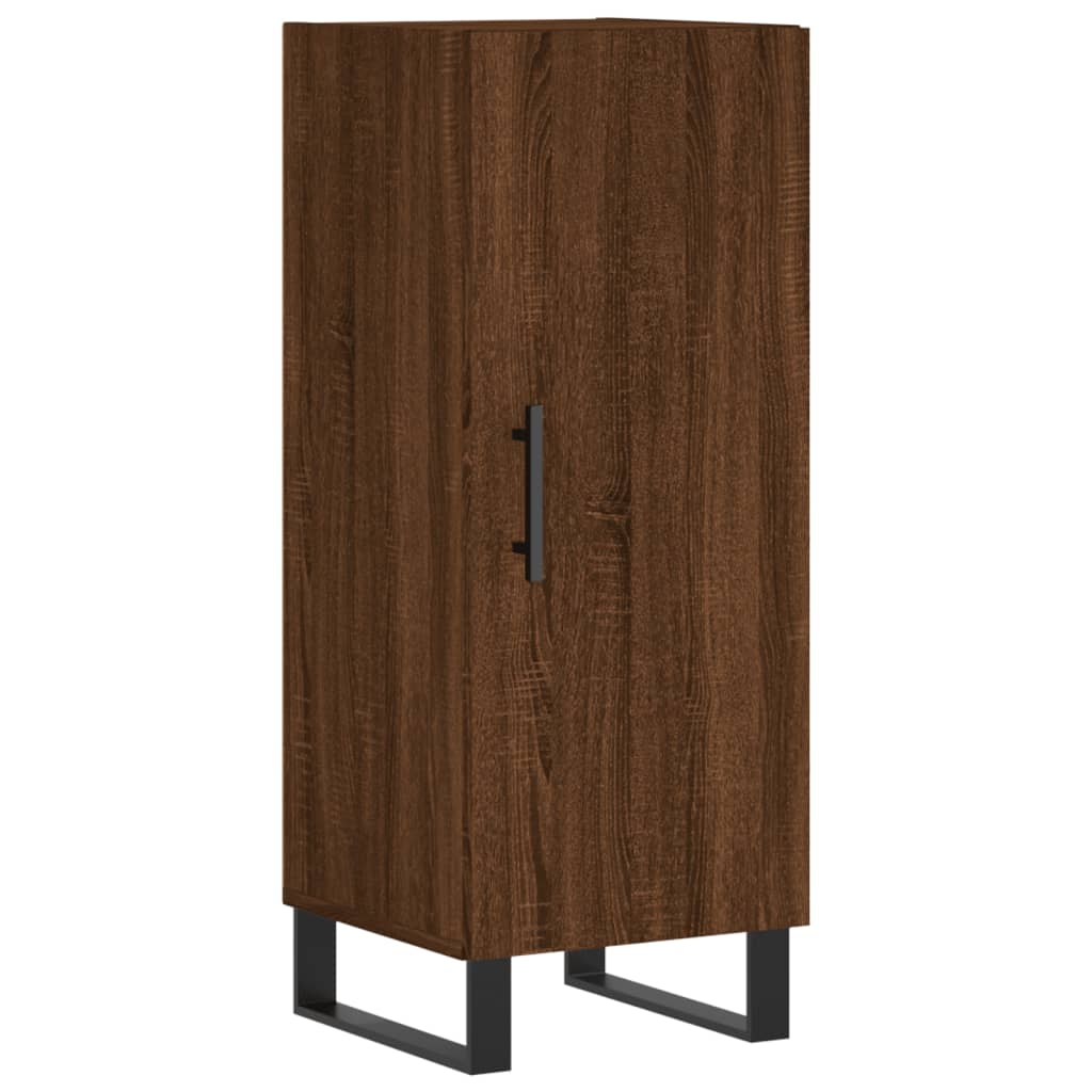 Buffet haut aspect chêne marron 34,5x34x180 cm matériau bois