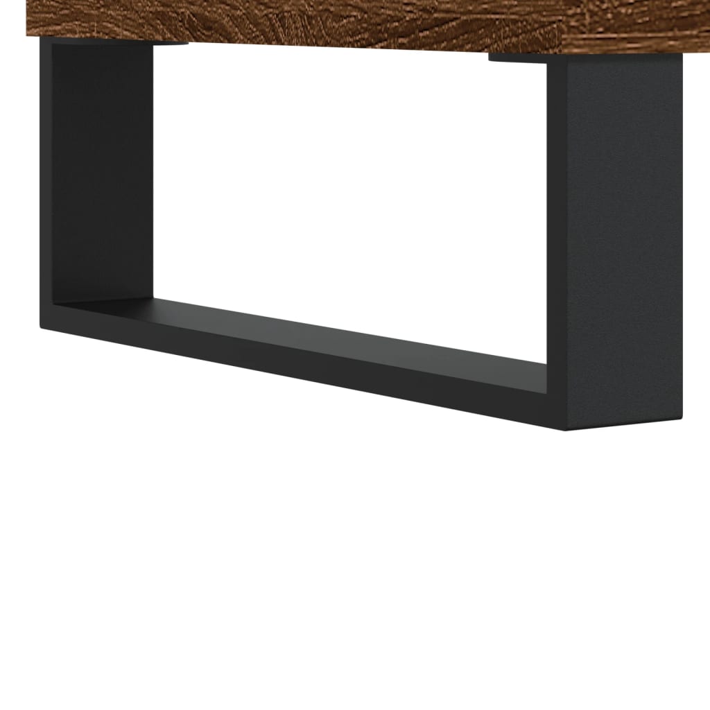 Buffet haut aspect chêne marron 34,5x34x180 cm matériau bois