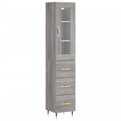 Buffet haut gris Sonoma 34,5x34x180 cm en bois