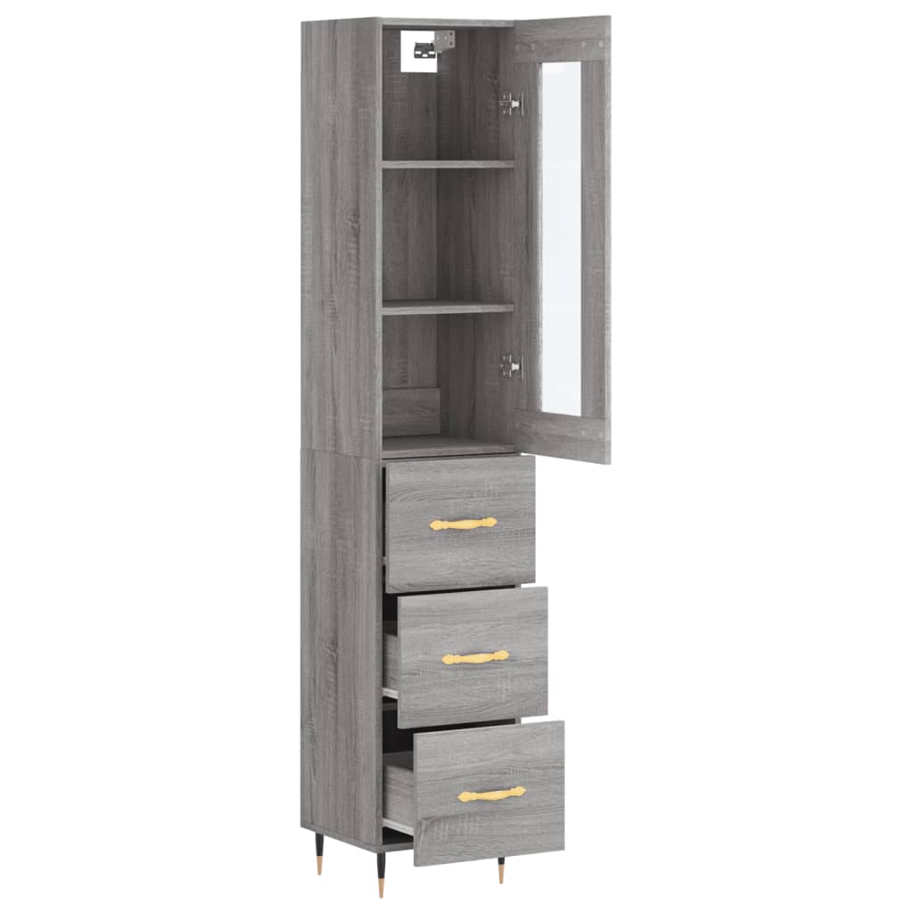 Buffet haut gris Sonoma 34,5x34x180 cm en bois