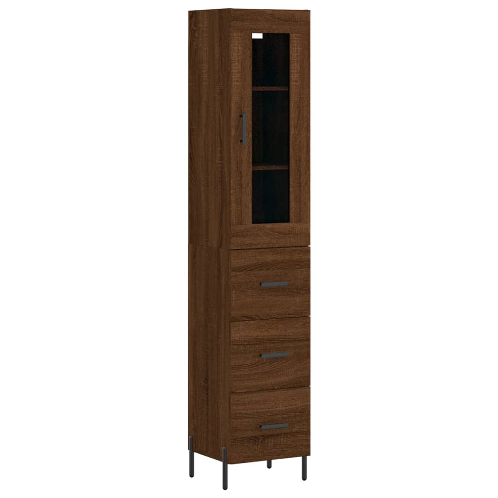 Alacena aspecto roble marrón 34,5x34x180 cm material madera