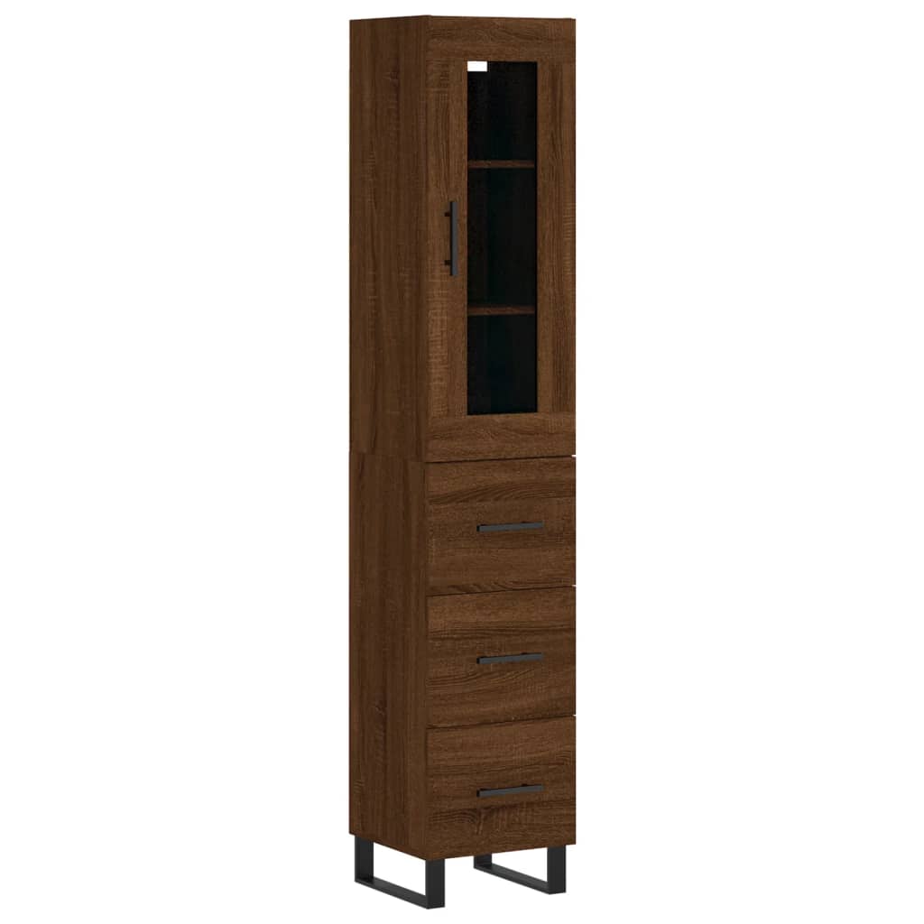 Alacena aspecto roble marrón 34,5x34x180 cm material madera