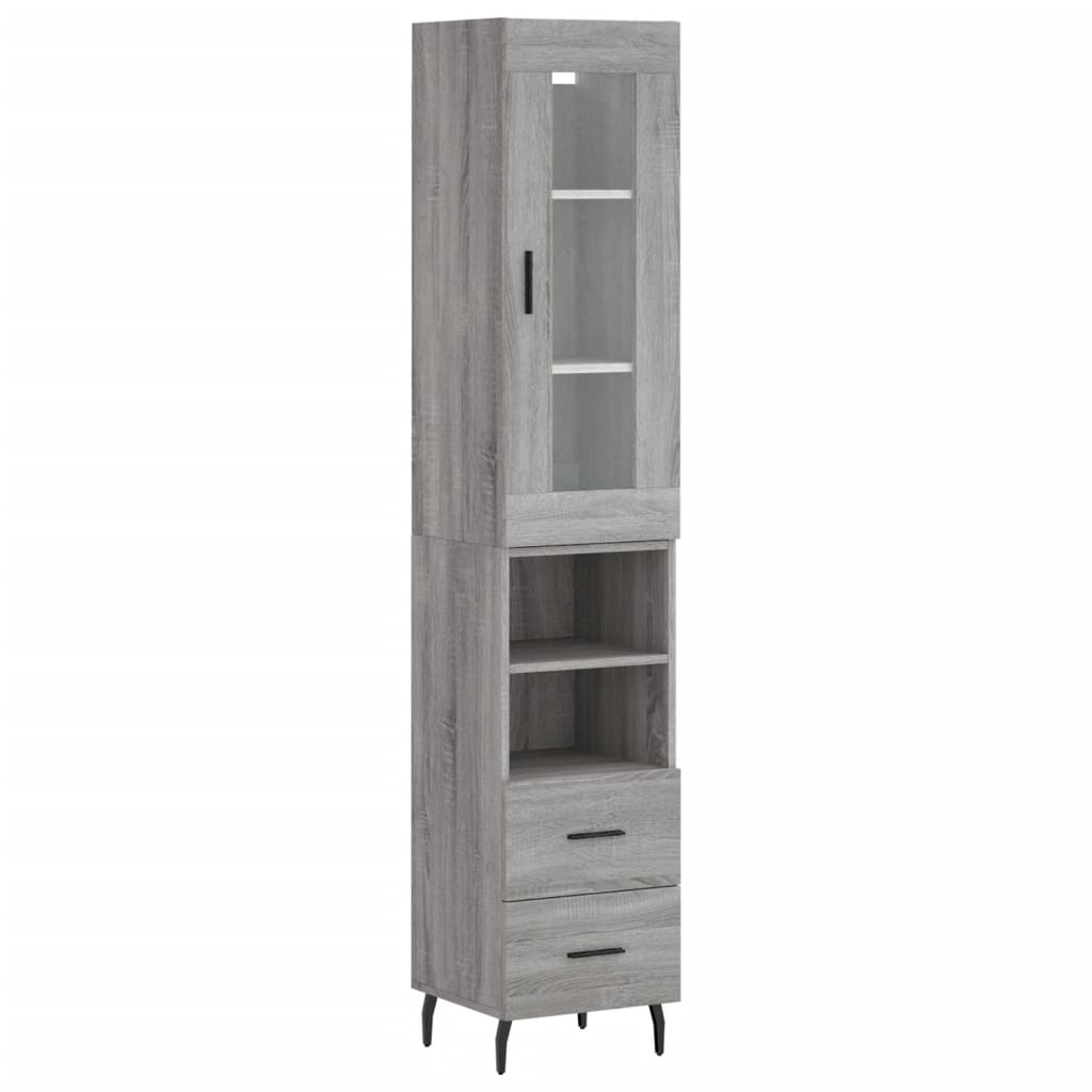 Buffet haut gris Sonoma 34,5x34x180 cm en bois