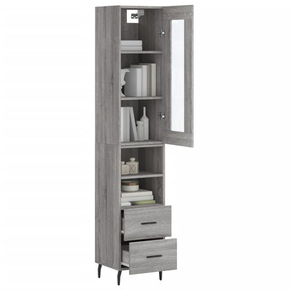 Buffet haut gris Sonoma 34,5x34x180 cm en bois