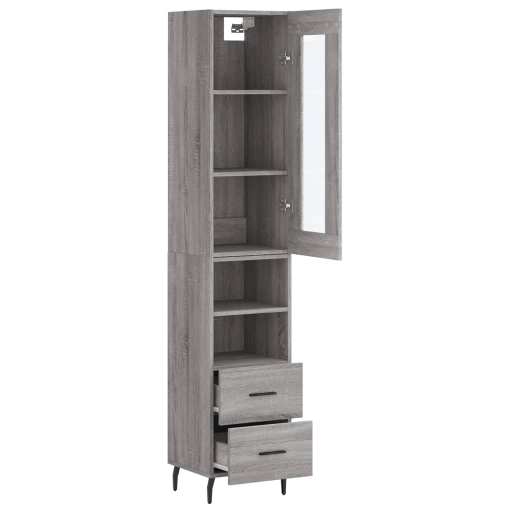 Buffet haut gris Sonoma 34,5x34x180 cm en bois