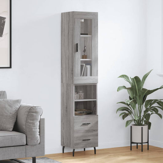 Buffet haut gris Sonoma 34,5x34x180 cm en bois