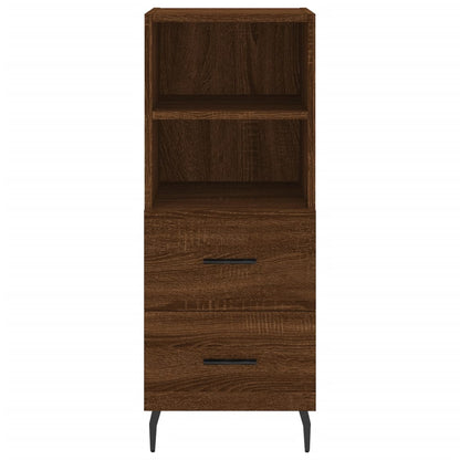 Buffet haut aspect chêne marron 34,5x34x180 cm matériau bois