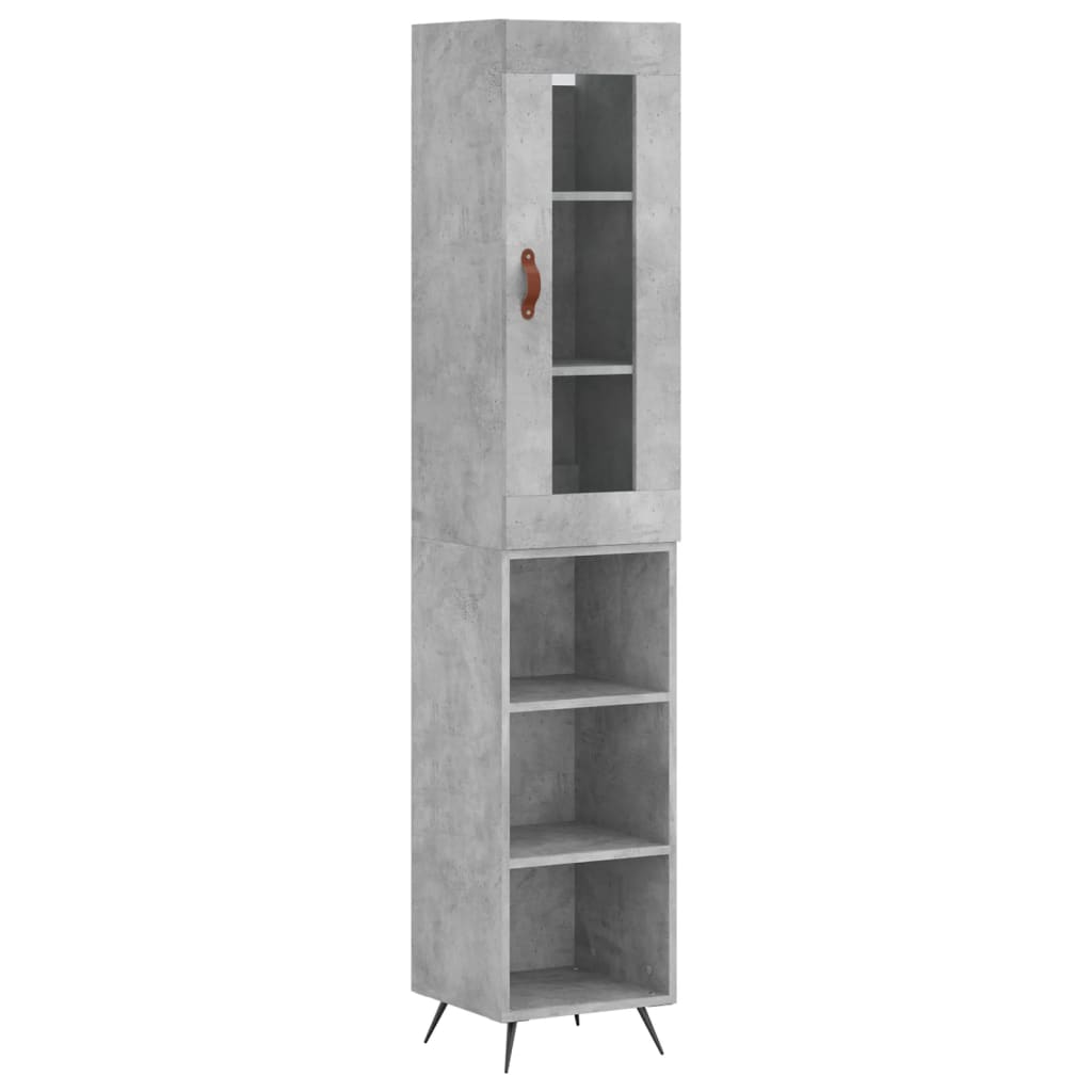 Buffet haut béton gris 34,5x34x180 cm en bois