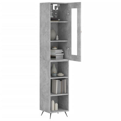 Buffet haut béton gris 34,5x34x180 cm en bois