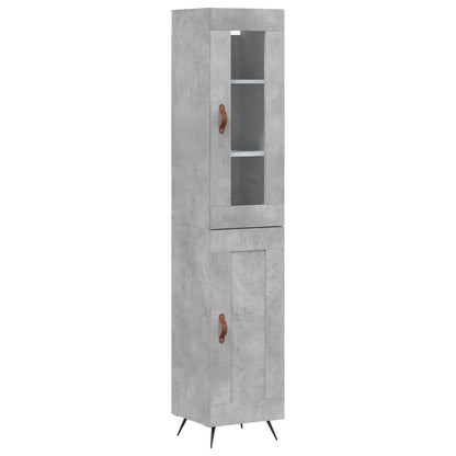 Buffet haut béton gris 34,5x34x180 cm en bois