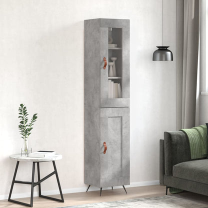 Buffet haut béton gris 34,5x34x180 cm en bois