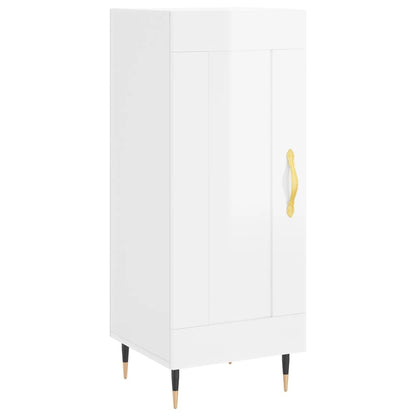 Buffet haut blanc brillant 34,5x34x180 cm en bois