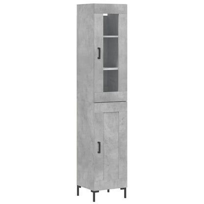 Buffet haut béton gris 34,5x34x180 cm en bois