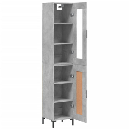 Buffet haut béton gris 34,5x34x180 cm en bois