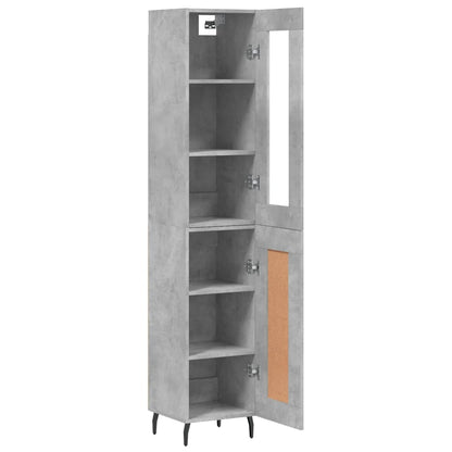 Buffet haut béton gris 34,5x34x180 cm en bois