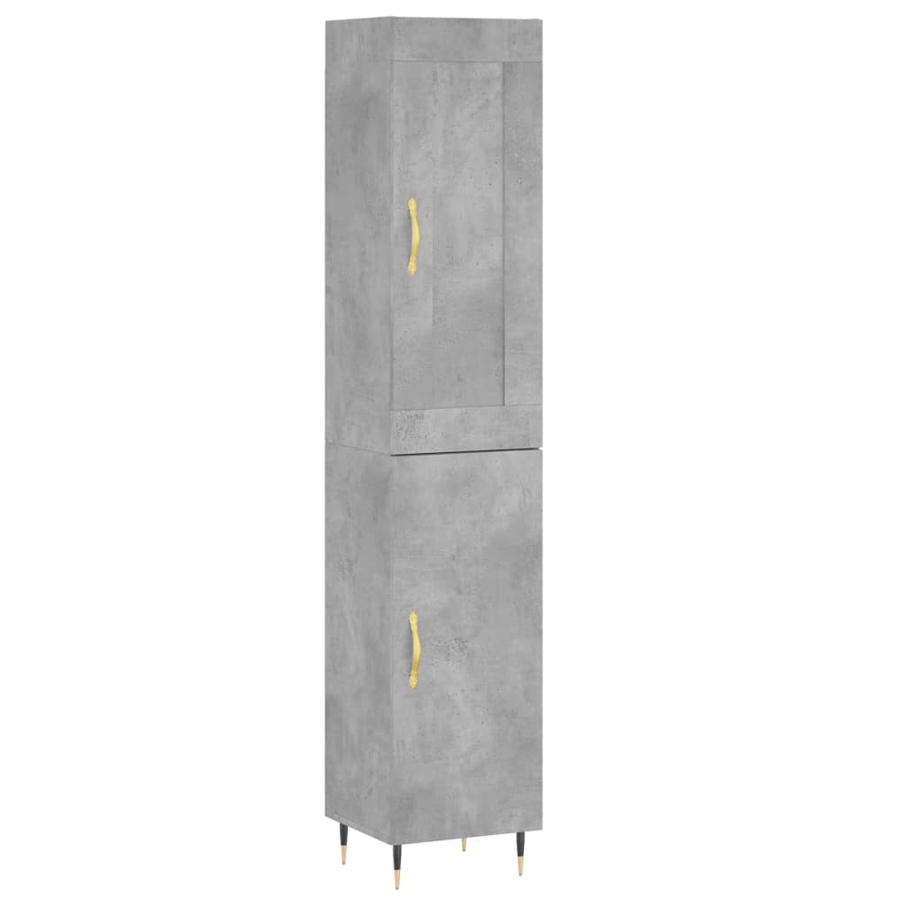 Buffet haut béton gris 34,5x34x180 cm en bois