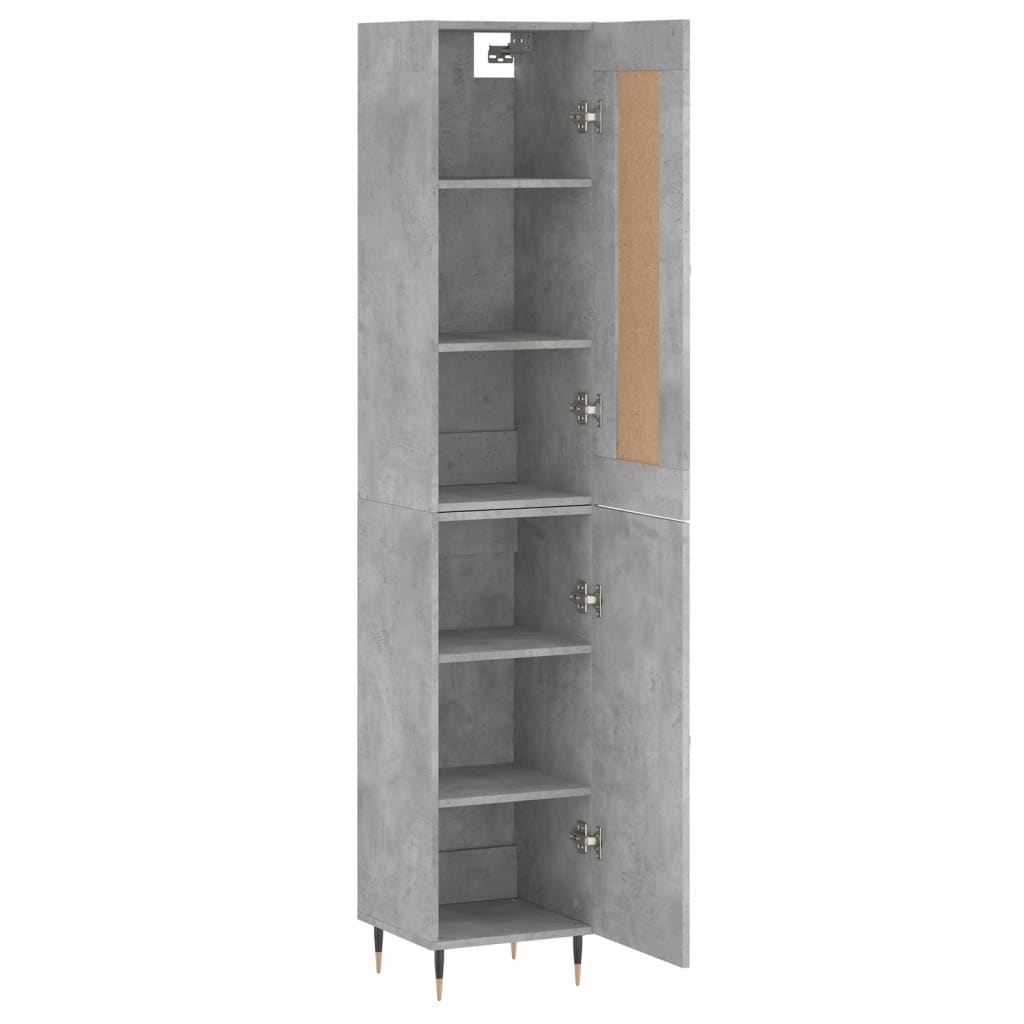 Buffet haut béton gris 34,5x34x180 cm en bois