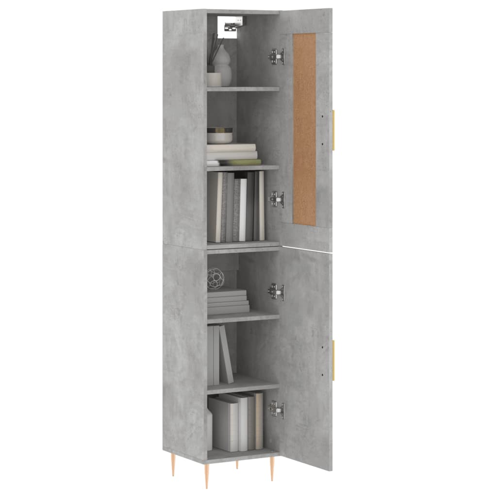 Alacena hormigón gris 34,5x34x180 cm de madera