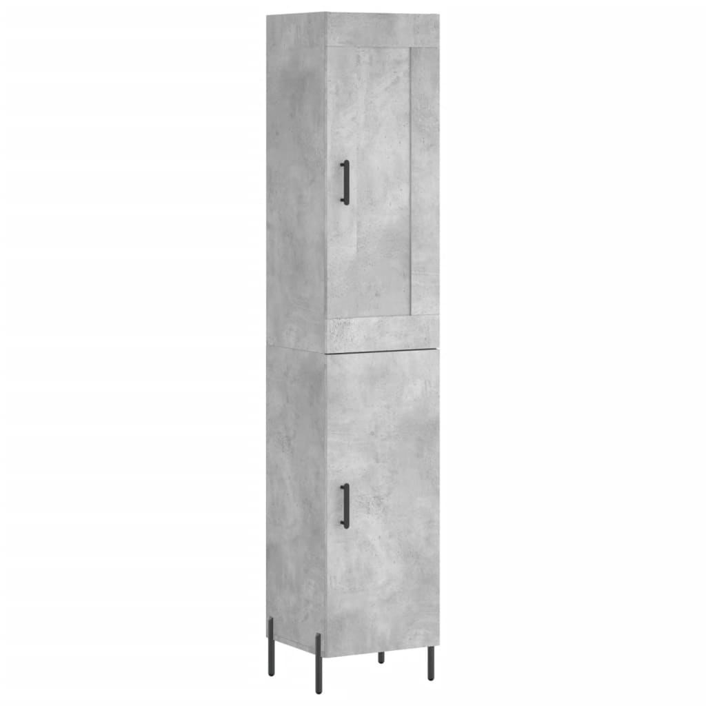 Buffet haut béton gris 34,5x34x180 cm en bois