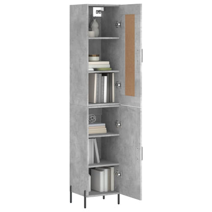 Buffet haut béton gris 34,5x34x180 cm en bois