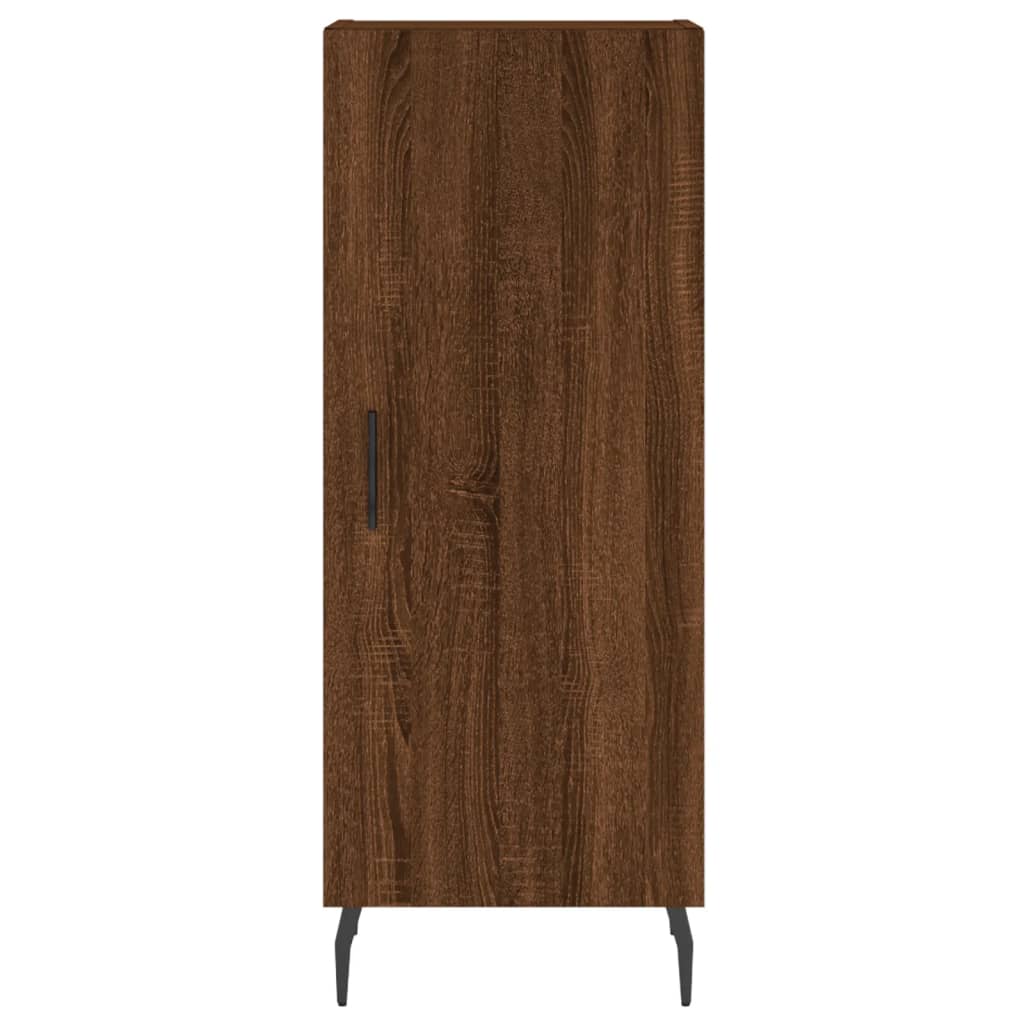 Buffet haut aspect chêne marron 34,5x34x180 cm matériau bois