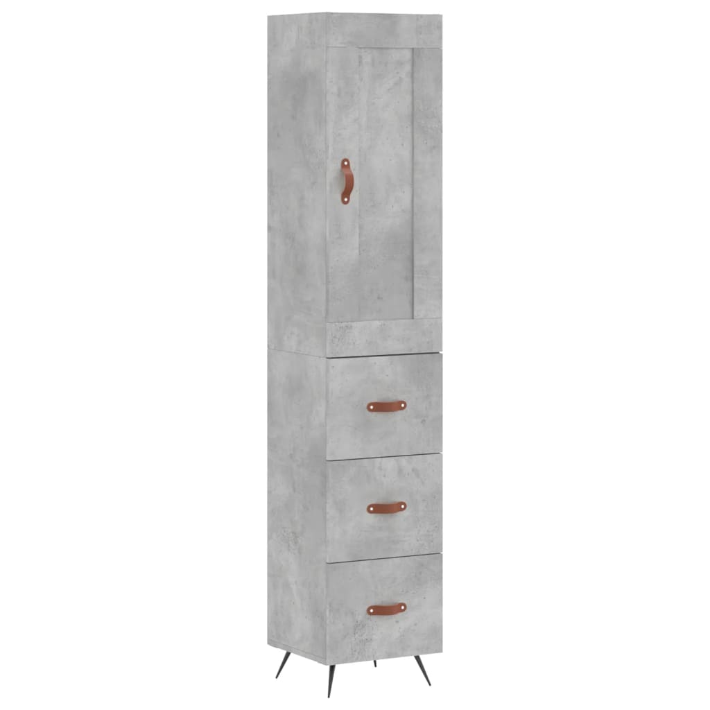 Alacena hormigón gris 34,5x34x180 cm de madera